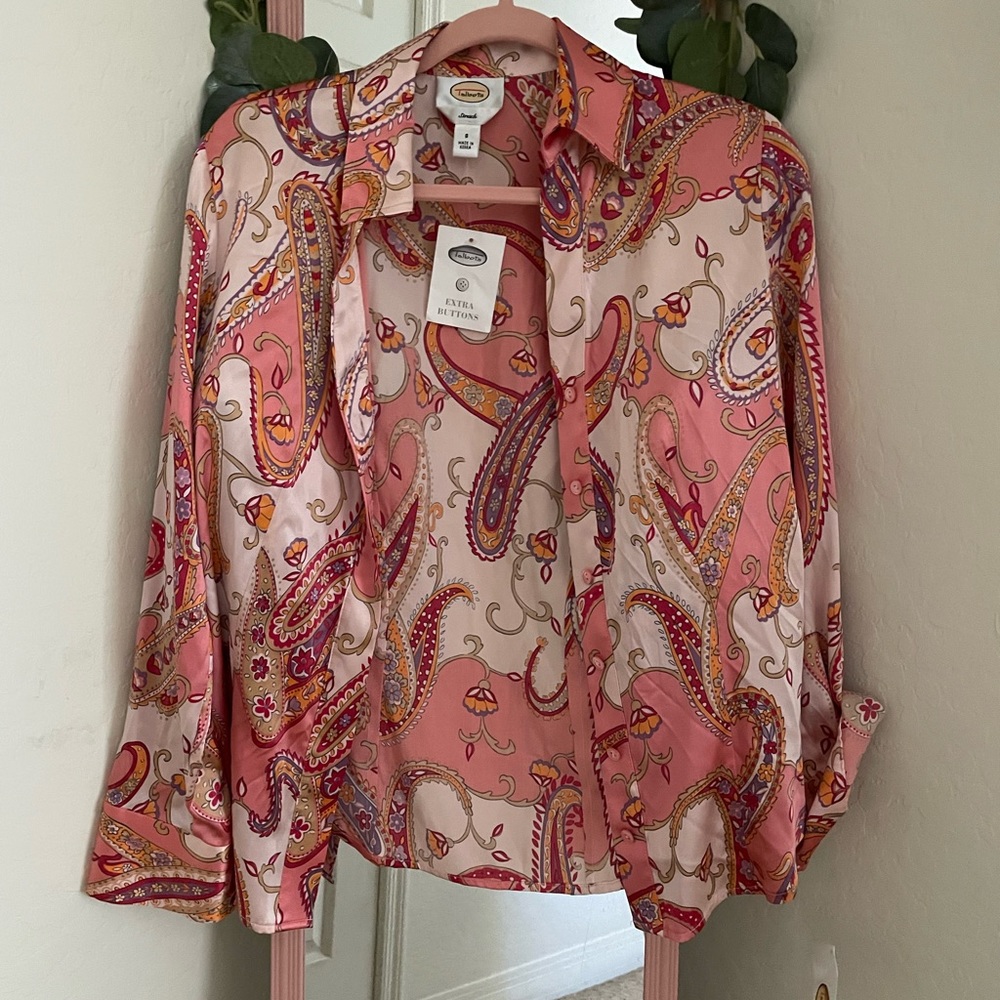 vintage talbots silk button down!